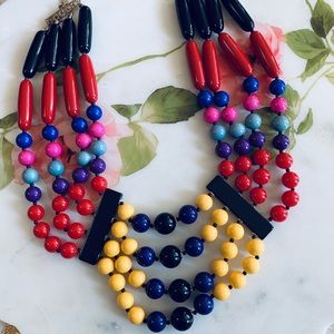 VINTAGE MULTICOLOR STATEMENT NECKLACE